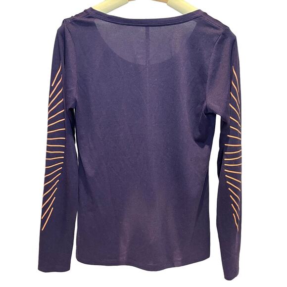 Women's Nike Dri-Fit Long Sleeved Scoop Neck T-Shirt Purple Peach Size Medium - Picture 2 of 2